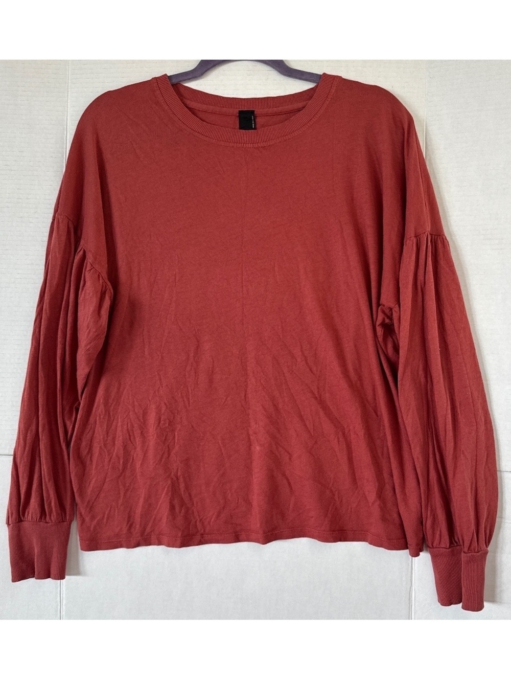 bobi Los Angeles Rust Red Long Sleeve Cotton Shirt